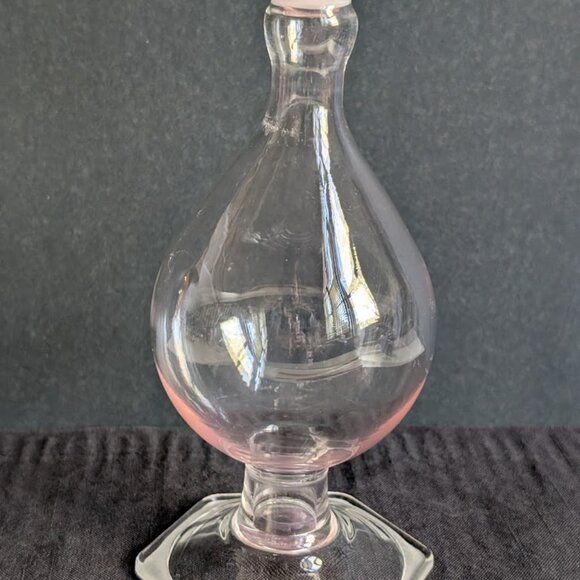Antique Clear Glass Stacking Apothecary Bottle Decanter Pharmacy Show Globe 12" - Picture 3 of 10